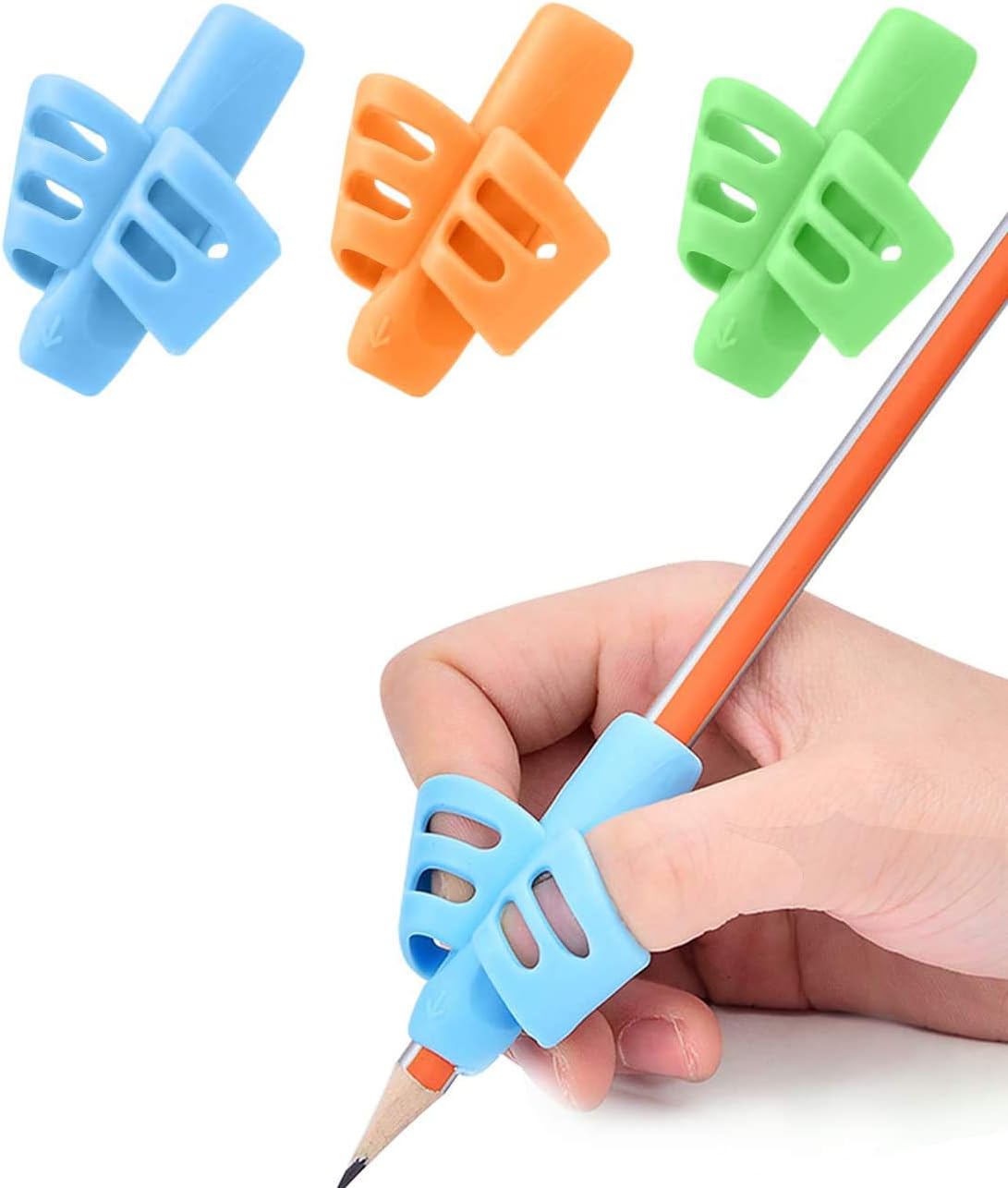 JuneLsy Pencil Grips for Kids Handwriting Pencil gripper Pencil